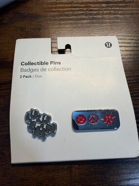 lululemon athletica Silver Enamel Pin Set with Red Accents